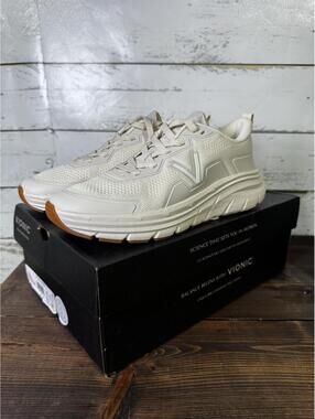 Vionic Womens Walk Max Walking Shoes Cream Knit Women's 9.5 NIB